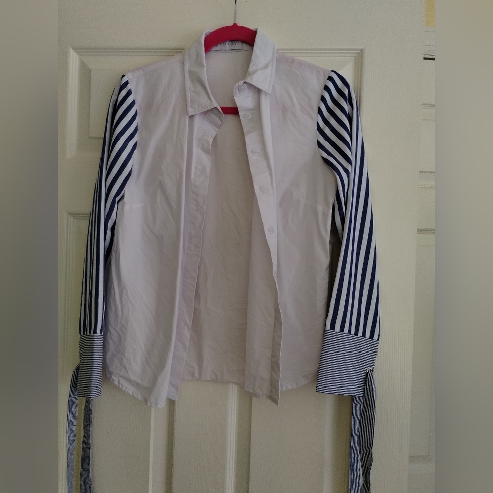 Foravi Classic White Cotton Blend Shirt Small